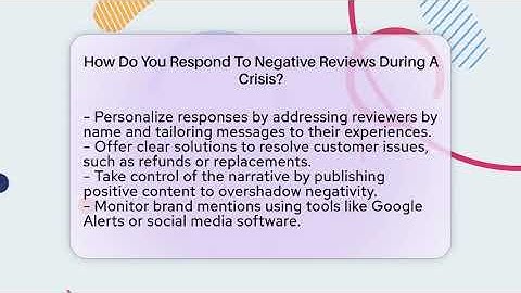 How Do You Respond To Negative Reviews During A Crisis? - Everyday-Networking