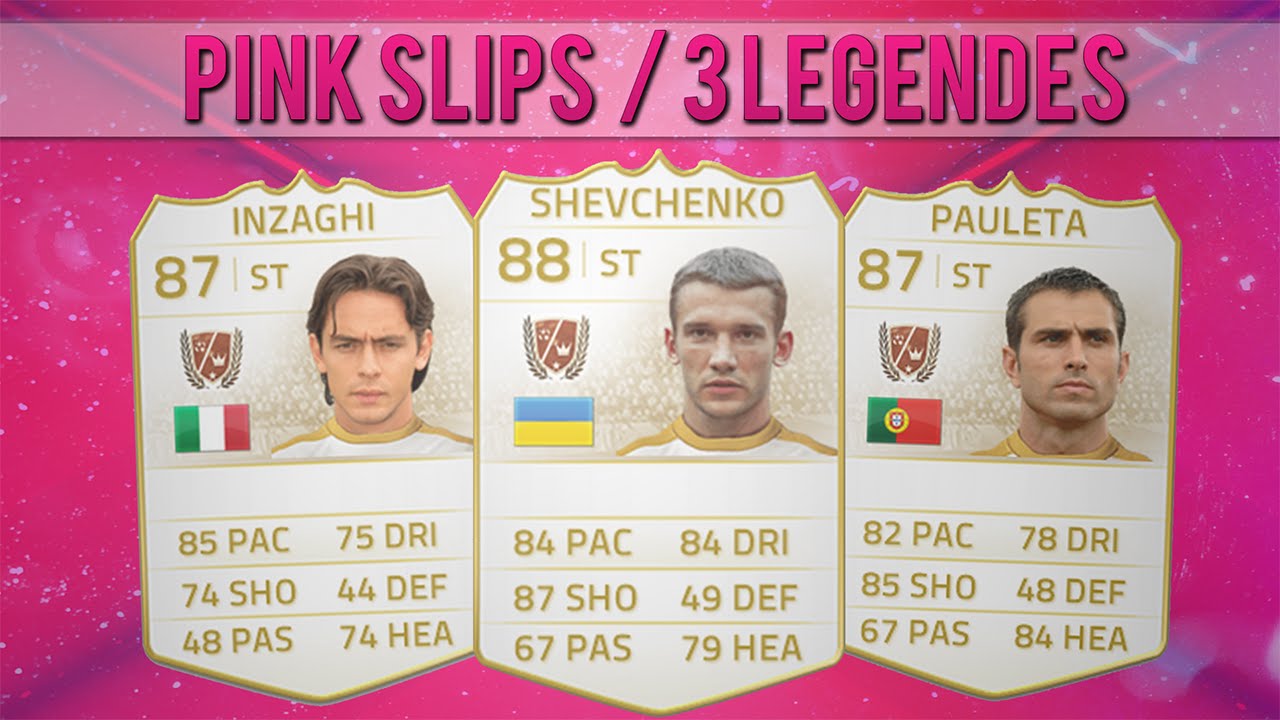 FUT 14 | PINK SLIPS | 3 LEGENDES | 1 300 000 CREDITS