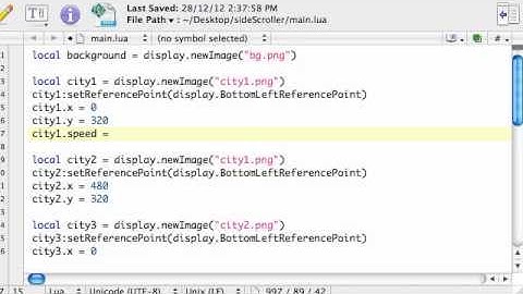 Corona SDK Game Tutorial - Part 3 (of 14)