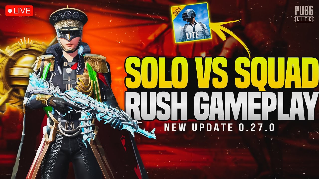 Pubg Lite Live Stream | Solo Vs Squad Rush Gameplay | New 0.27.0 Update ...