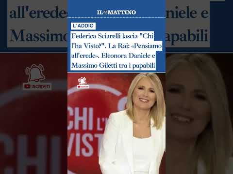Video Federica Sciarelli lascia Chi l'ha Visto?