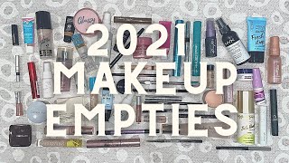 2021 MAKEUP EMPTIES | All the makeup I used up in 2021