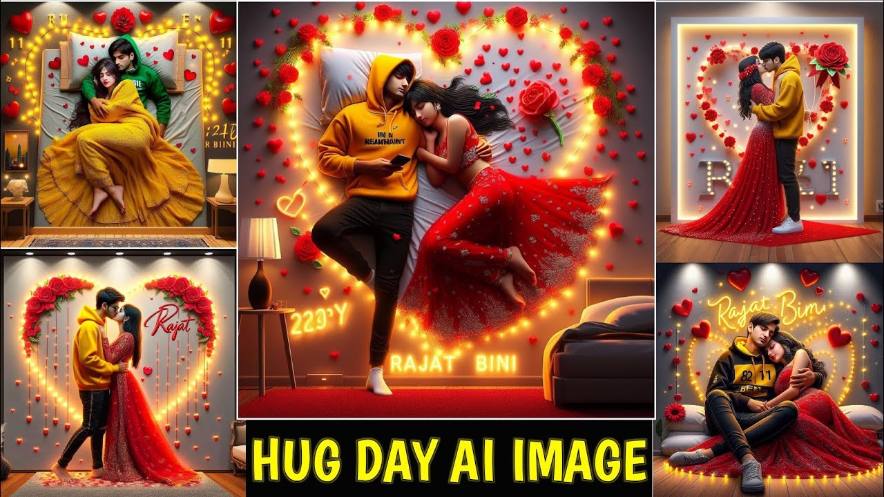 Hug Day AI Photo Editing | Hug Day AI Image Generator | How To Create 3D AI Hug Day Name Image
