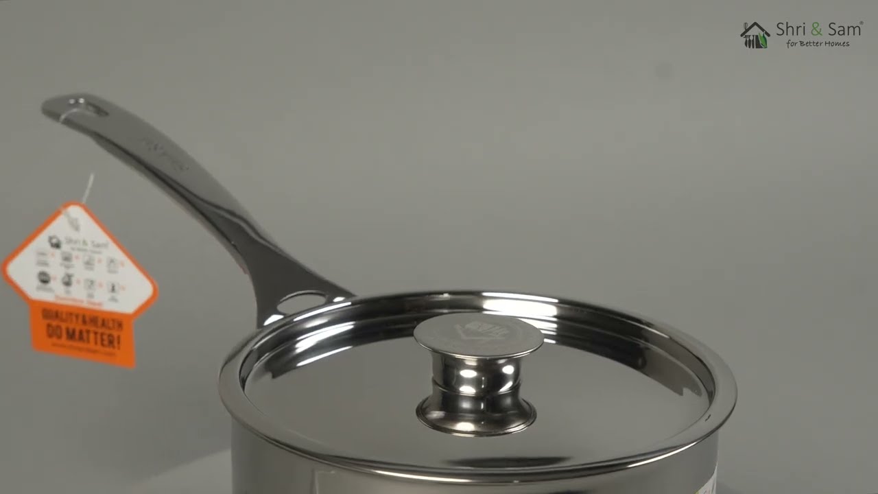 Stainless Steel Heavy Weight Sauce Pan with SS Lid Platinum