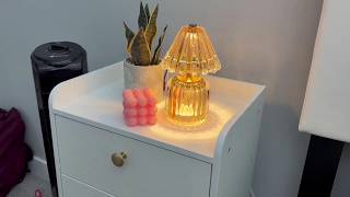 SisiHokai Small Battery Operated Lamp with Timer - Tiny Cordless Glass Table Lamp