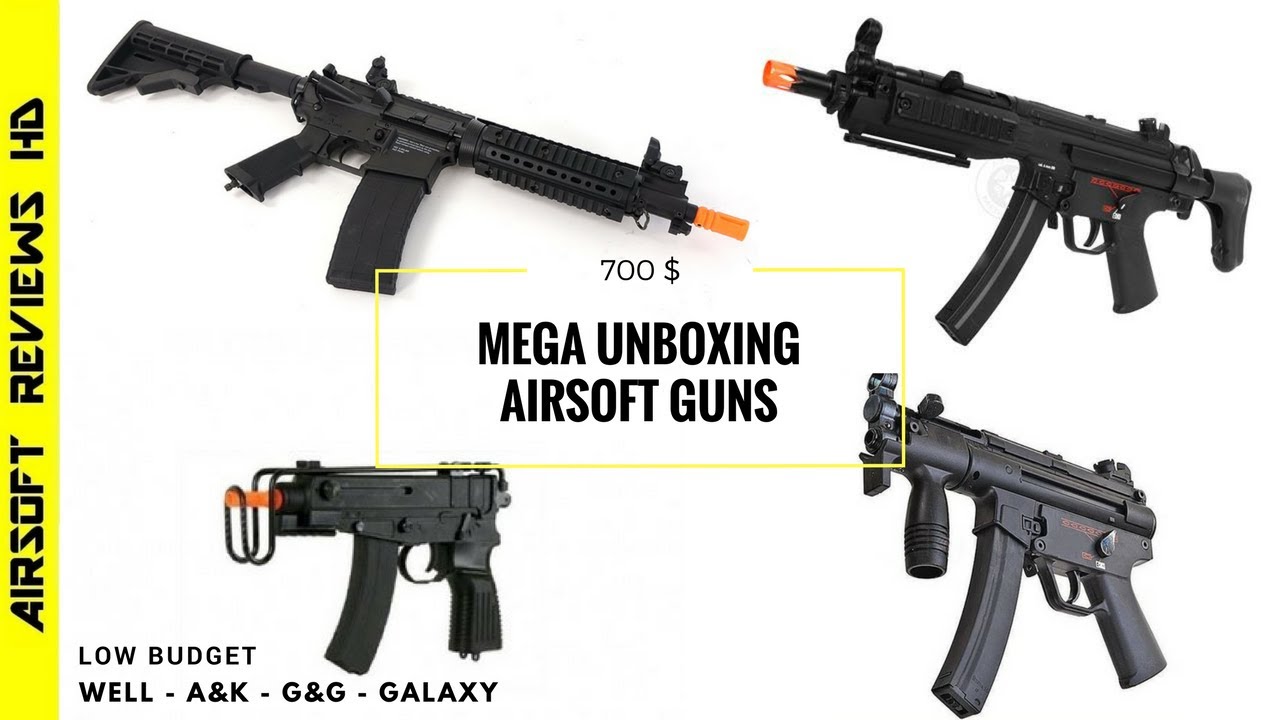 Airsoft Unboxing 700 airsoft guns Budget SMG's & Assault rifles YouTube