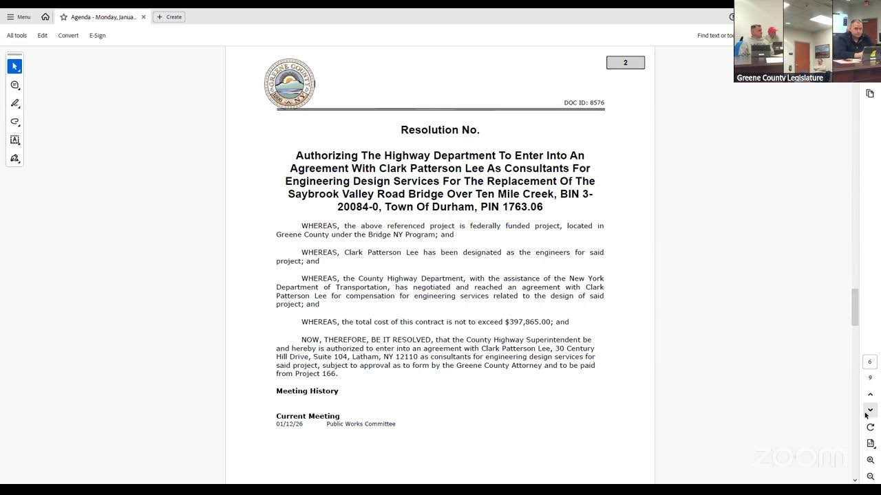 Greene County Committee Meetings - 01/12/2026