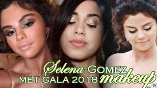Selena Gomez Met Gala 2018 Inspired Makeup | Gold Glitter Eye