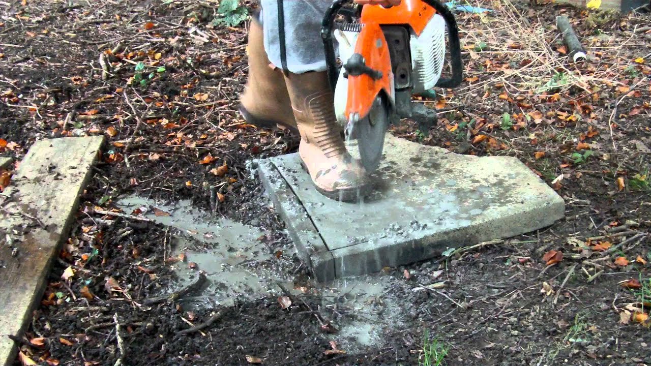 cutting 3 disc cutting Stihl  dust YouTube suppression  kit TS410 flag