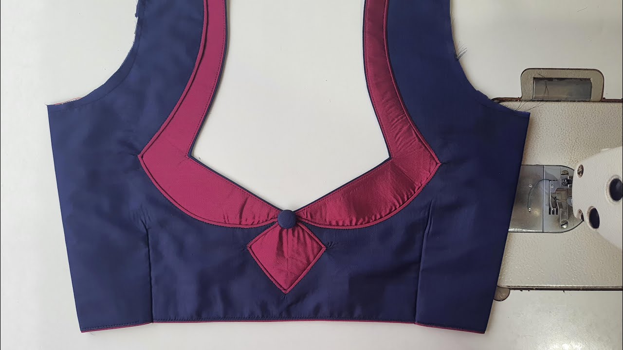 design no 1129. model patchwork blouse design || cutting and stitching || cute blouse design