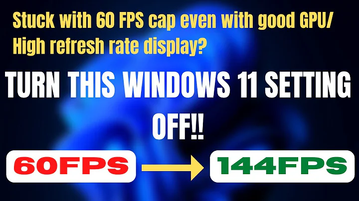 Fix FPS stuck at 60FPS in all games even with Good GPU/ High Refresh Rate Display | 60FPS cap fixed! - DayDayNews
