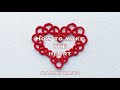 「ハートの作り方」タティングレース   フリーパターン Tatting lace "How to make the Heart-shaped motif"