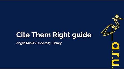 Cite Them Right Harvard online guide at ARU