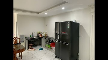 Thi công thiết kế tủ bếp tân cổ điển sơn trắng xu hướng 2021