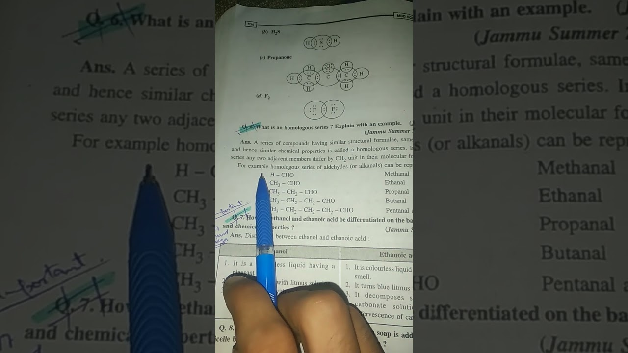 what is an homologous series explain with an example