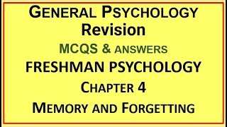 Celebrity Freshman Psychology | General Psychology | 50 MCQS |Chapter 4| Memory and Forgetting Wealth