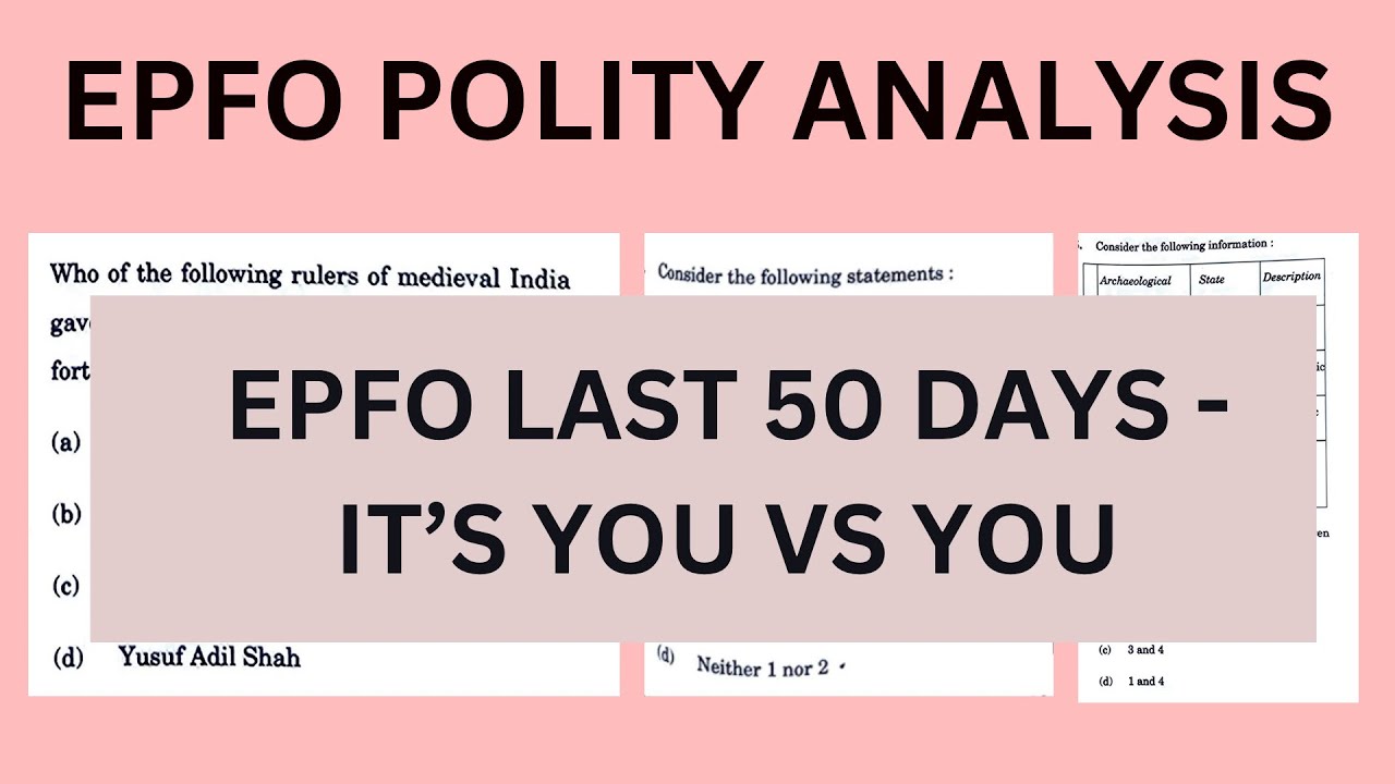 EPFO Best PYQ Strategy in last 50 days | - YouTube
