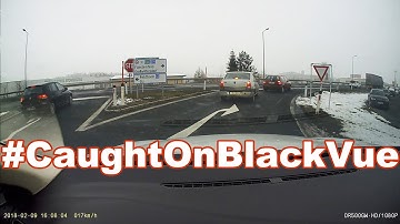 Highway Exit Rear-End Accident #CaughtOnBlackVue