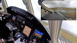 Cessna Citation XLS+ Landing at Rainy Bordeaux | Cockpit View + ATC Audio