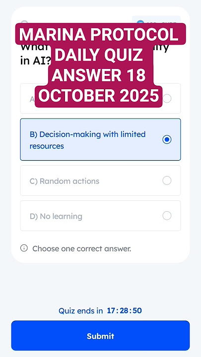 MARINA PROTOCOL DAILY QUIZ ANSWER 18 OCTOBER 2025 #shorts #marina