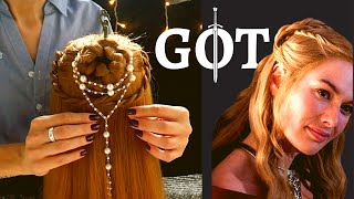 ASMR Game of Thrones inspired hairstyle - braiding - No Talking