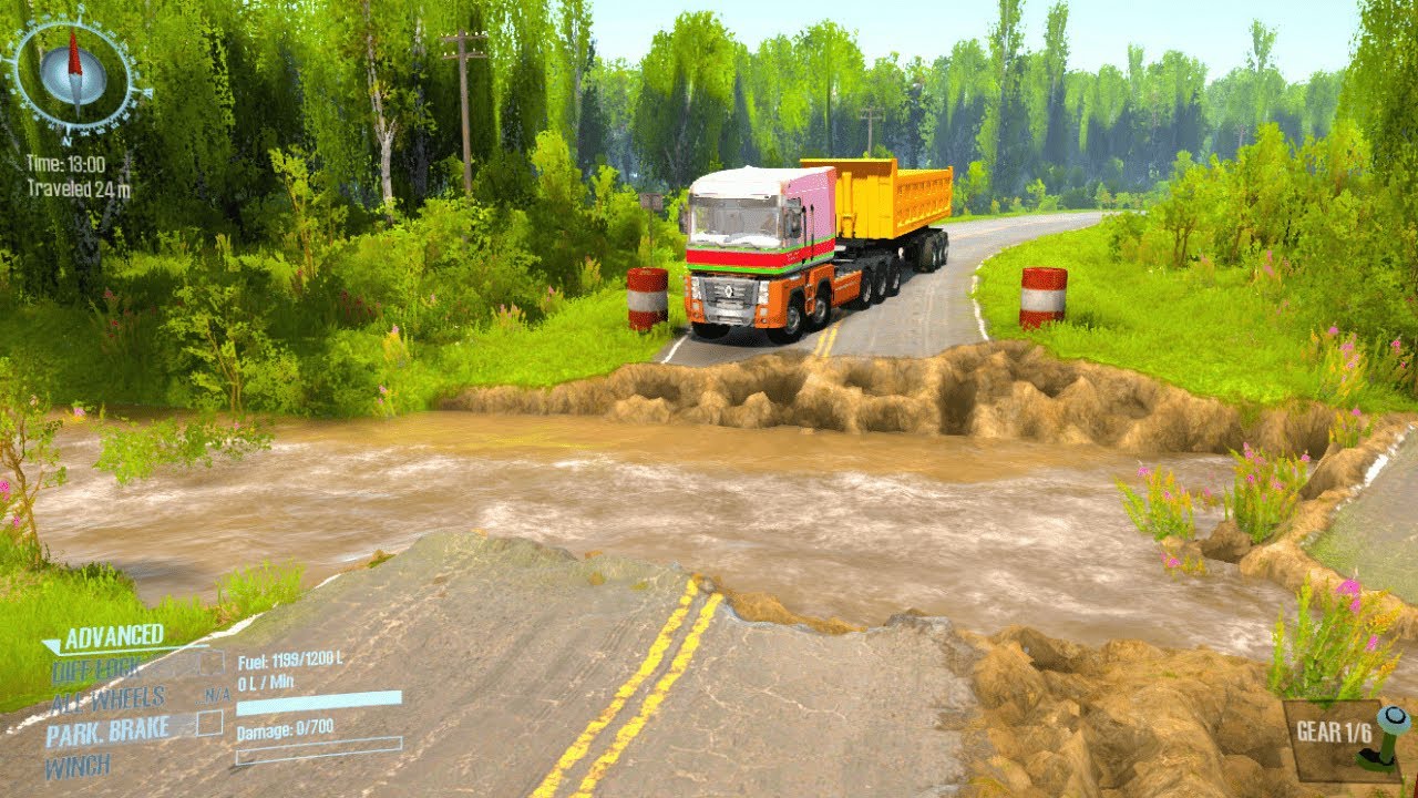 Truck vs. Broken Road - Spintires: Mudrunner 2018