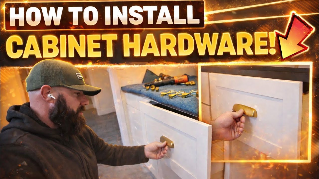 Quick tutorial of how I install cabinet hardware - YouTube