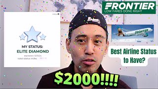 Frontier Diamond (Elite) Airline Status! (Honest Review! (Earned over $2000 in value!)#airlinetravel