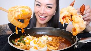 LOBSTER TAIL   CHEESY SPICY NOODLES MUKBANG | SASVlogs