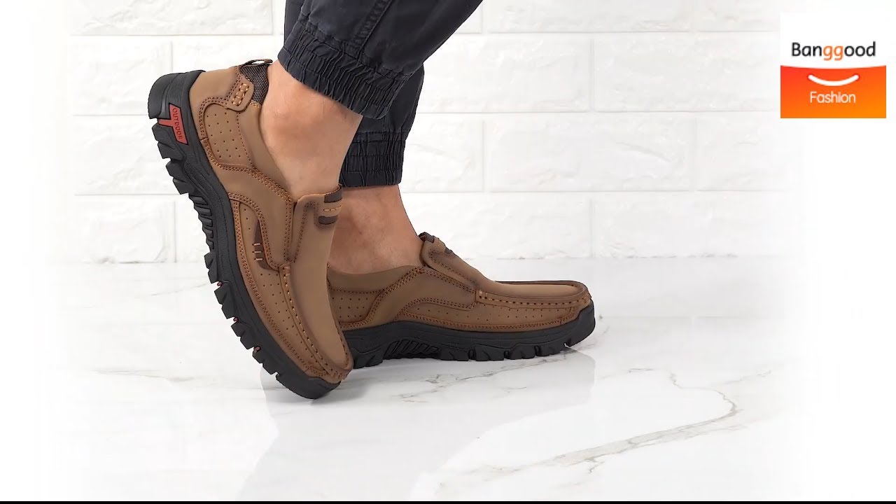 Men Microfiber Leather Vintage Walking Loafers - Banggood Fashion