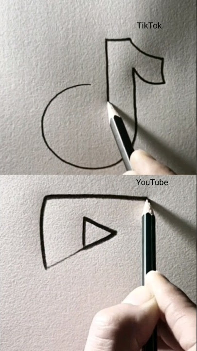 Drawing YouTube Logo and TikTok , which do you prefer? #aram_nabeel #shorts #viral