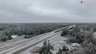 Frozen Mississippi from Above ❄️ | US-72, Glen MS & Rockhill Rd | Ice Storm Drone Shots | Corinth,ms