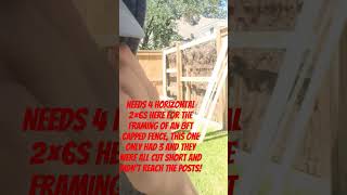 Proper Framing Of An 8Ft Capped Fence. Took Down The Old And Put Up The New