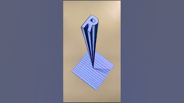 R Letter Drawing in 3D 😱 #3D drawing #shorts