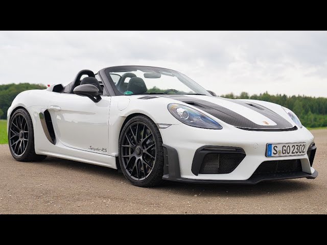 2024 Porsche 718 Spyder RS Weissach Package in White - Driving