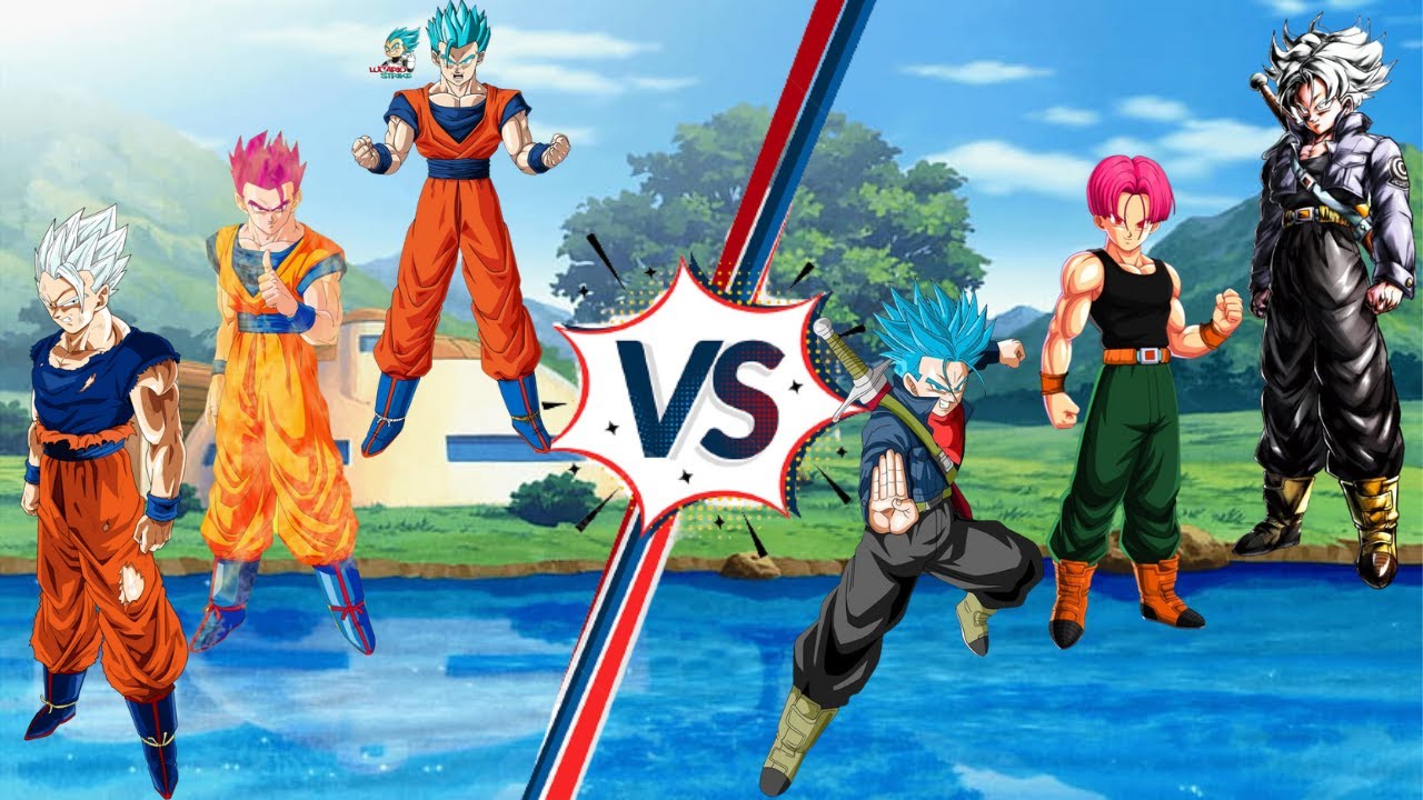 Gohan vs. Trunks del futuro en Todas sus Transformaciones en Dragon