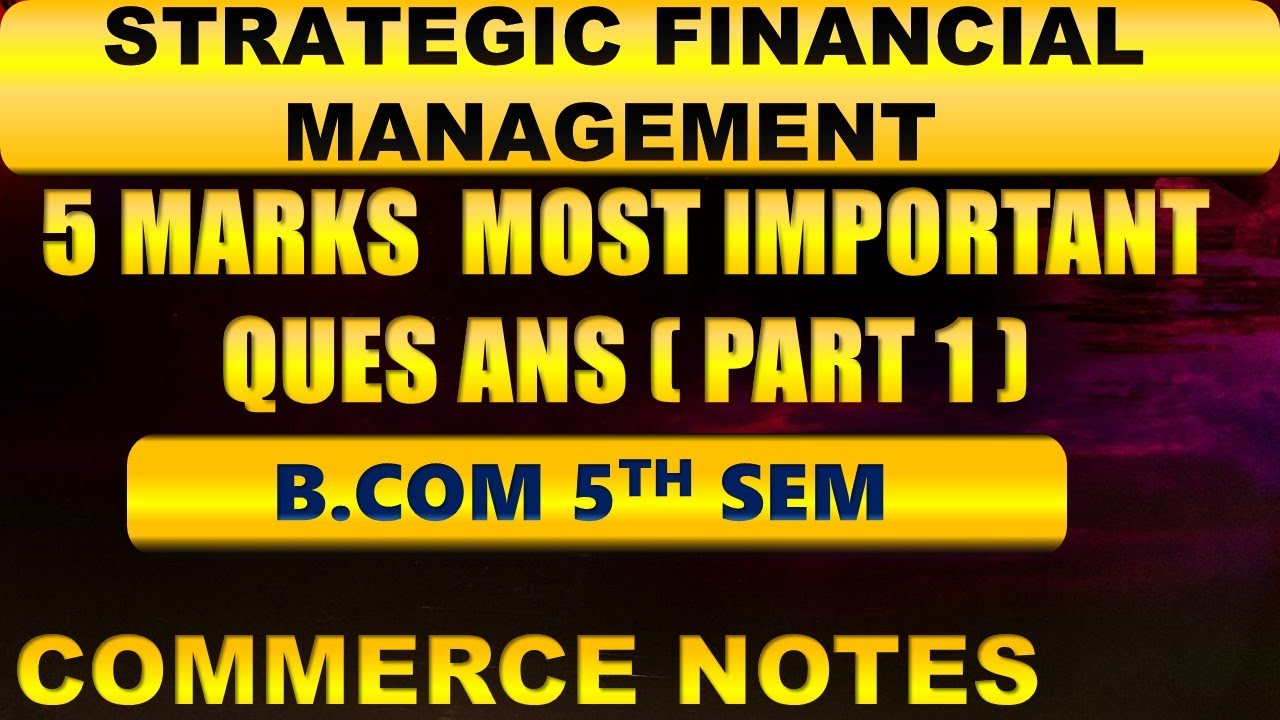 Стратегическое финансовое управление | 5-й семестр бакалавриата коммерции | Ответы на 5 наиболее ...