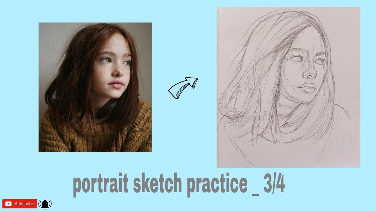 ||3/4|| How to draw a portrait using Loomis method - YouTube