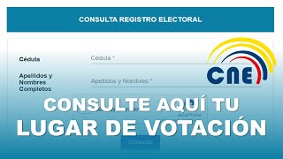 Consulta tu Lugar de Votacion CNE Elecciones 2025