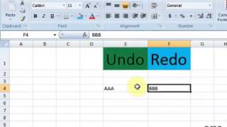 Lesson 32 The Undo Redo Microsoft Office Excel 2007 2010 free Educational video Training Tutorials i
