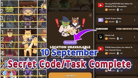 Memefi Today Secret Combo & Task Complete || Memefi Video Code
