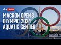 French President Emmanuel Macron inaugurates the Olympic 2024 Aquatic Center