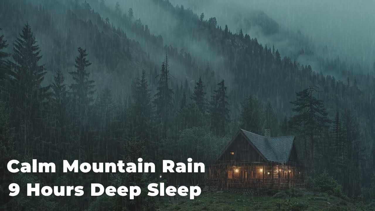 Mountain Rain & Fog for Deep Sleep 🌧️ 9 Hours | No Thunder | Sleeplyverse