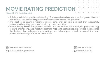 Movie Rating Prediction | Data Science | Project | Demonstration