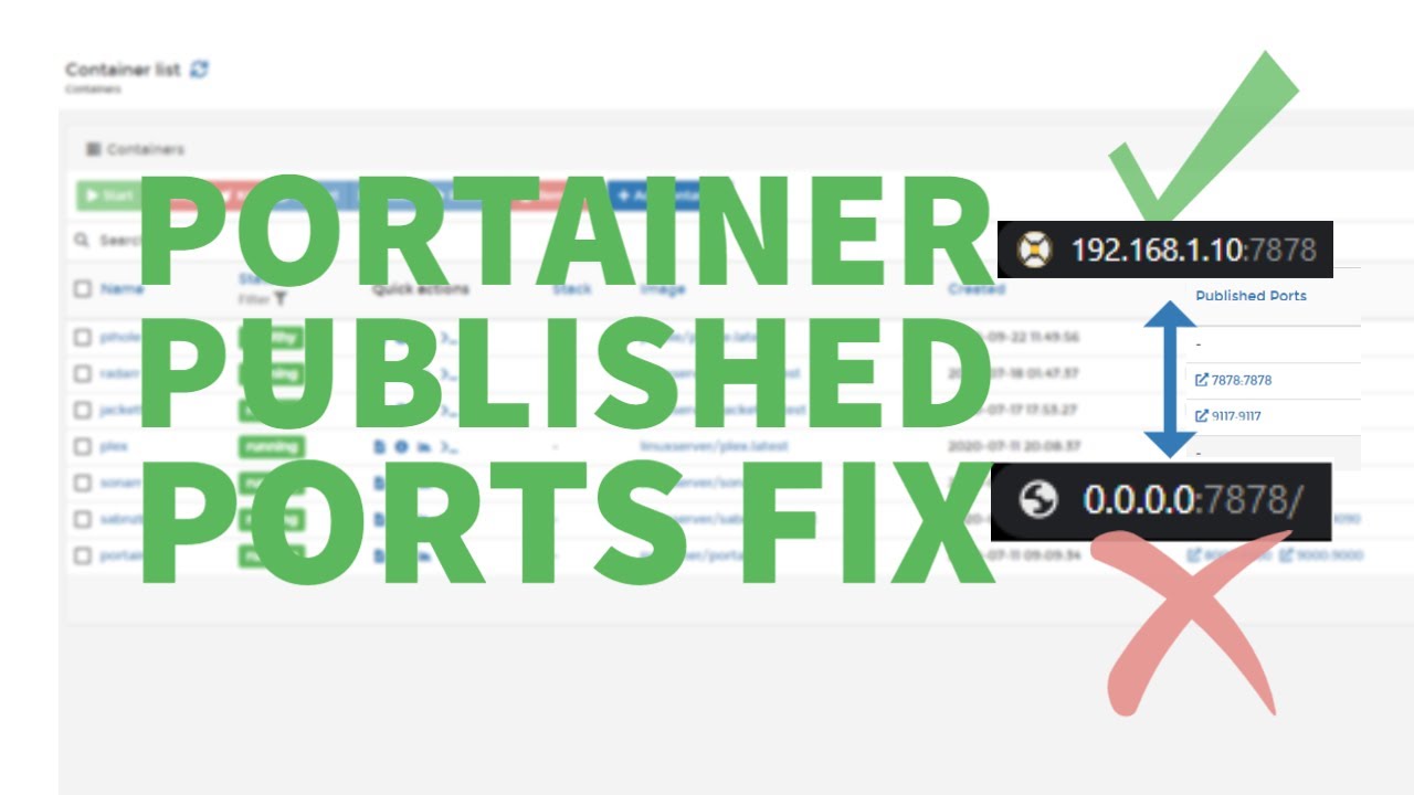 Portainer Published Port Fix