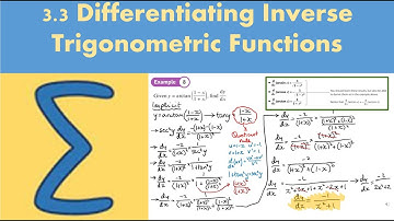 3.3 Differentiating Inverse Trigonometric Functions  (CORE 2 - Chapter 3: Methods in calculus)