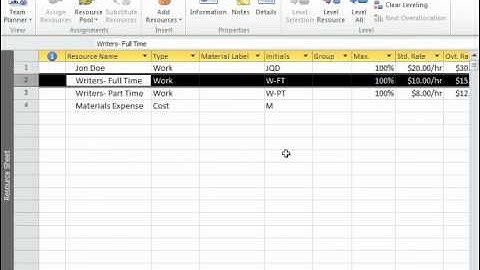 Project 2010 Tutorial Applying Multiple Resource Rates Microsoft Training Lesson 9.1