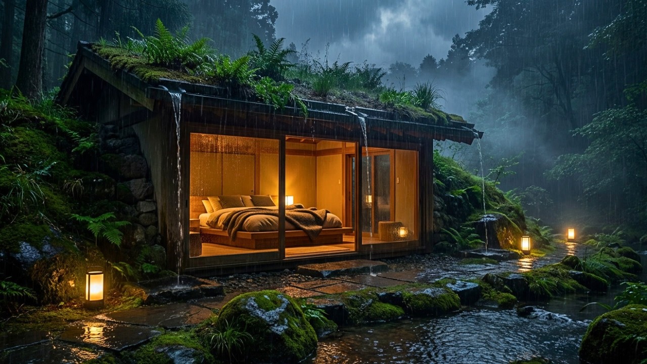 Calm Rain Sounds in a Forest Cabin for Deep Sleep, Overthinking, Anxiety, Insomnia & Stress Relief