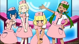 Lillie Mallow and Lana dressed Ash as a Nurse Joy