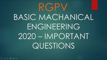 BME - BASIC MECHANICAL ENGINEERING IMPORTANT QUESTIONS 2019
